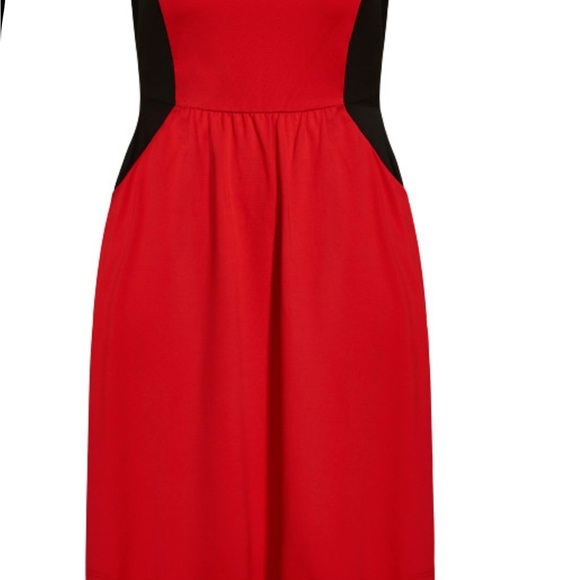 City Chic Red and Black Midi Dress - Picture 10 of 14